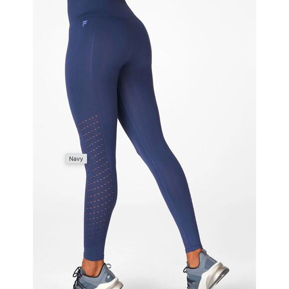 Fabletics Leggings Womens X Small Blue Sync Seamless High Waisted 7/8 Legging - Picture 3 of 9